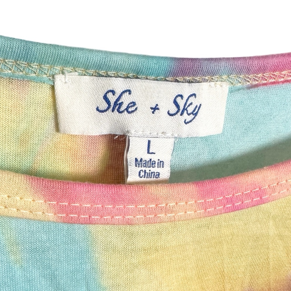 SHE + SKY tunic tie dye top L - Picture 5 of 7